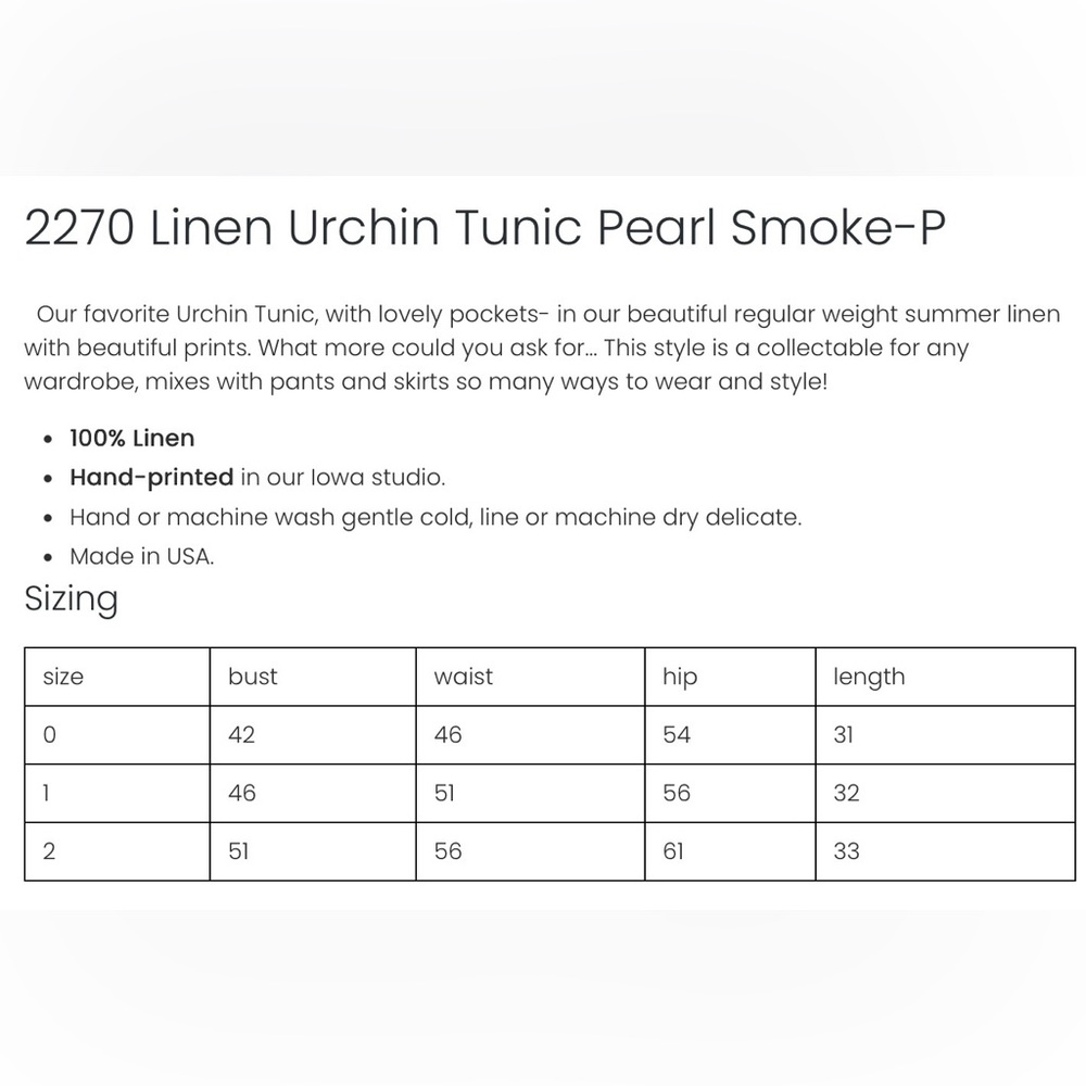 Blue Fish Linen Urchin Tunic in Pearl Smoke - Picture 5 of 6